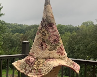 Handmade floral witch hat
