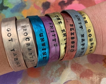 Knitting needle cuff bracelet gift for knitter