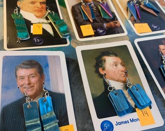 Knitting needle earrings upcycled gift for her