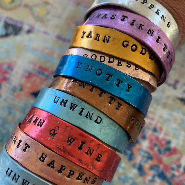 Customized cuff knitting needle bracelet cuff gift for knitter