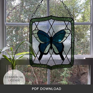 Antique Butterfly Stained Glass Pattern - Commercial License
