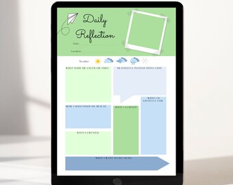 Mindfulness journal - downloadable and printable daily reflection page