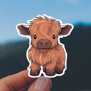 Baby Highland Cow Sticker * Hydro Flask Sticker * Water Bottle Sticker * Laptop Sticker * Phone Case Sticker * Kindle Sticker