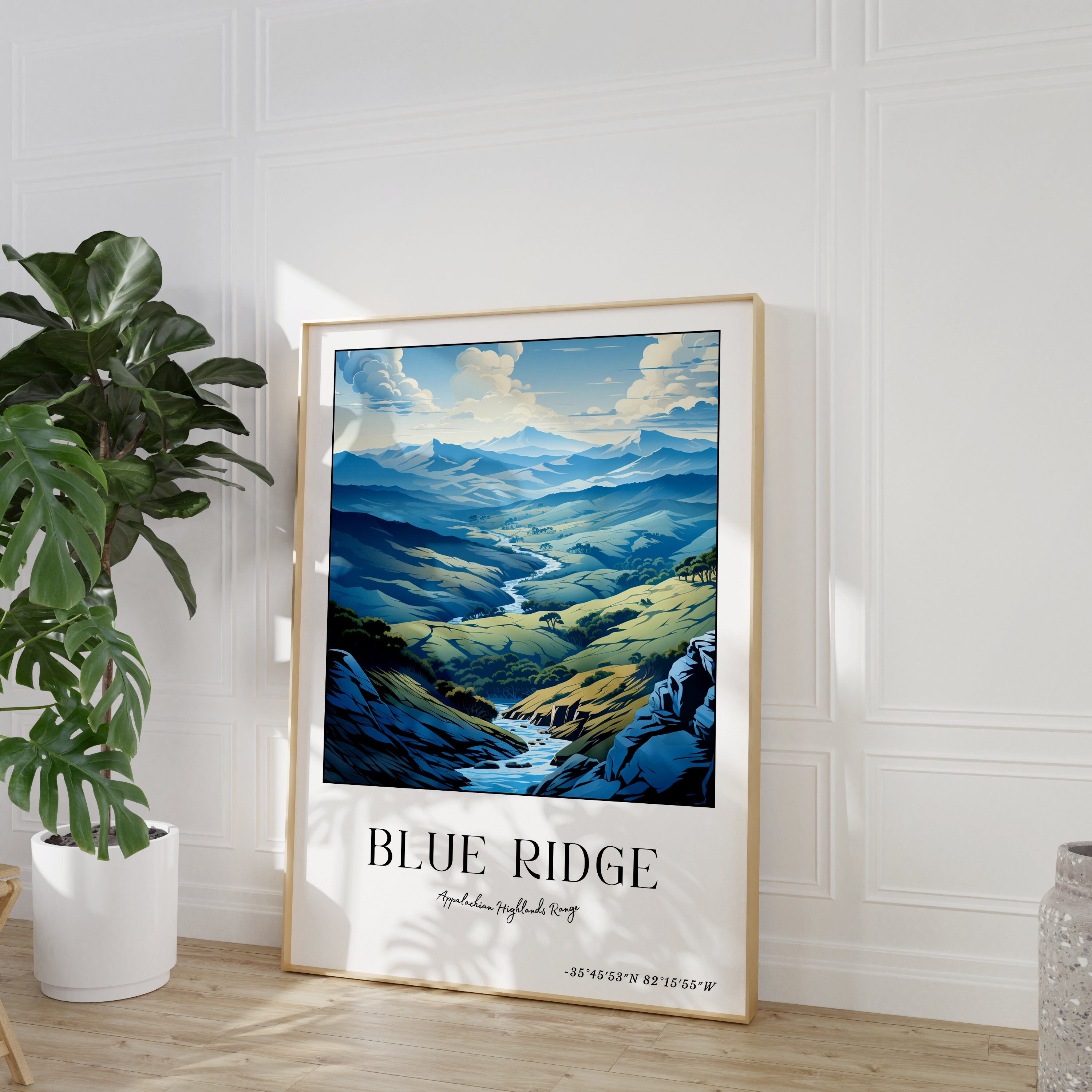 Blue Ridge Poster Blue Ridge Mountains Travel Poster Wall Art Digital Download - Etsy