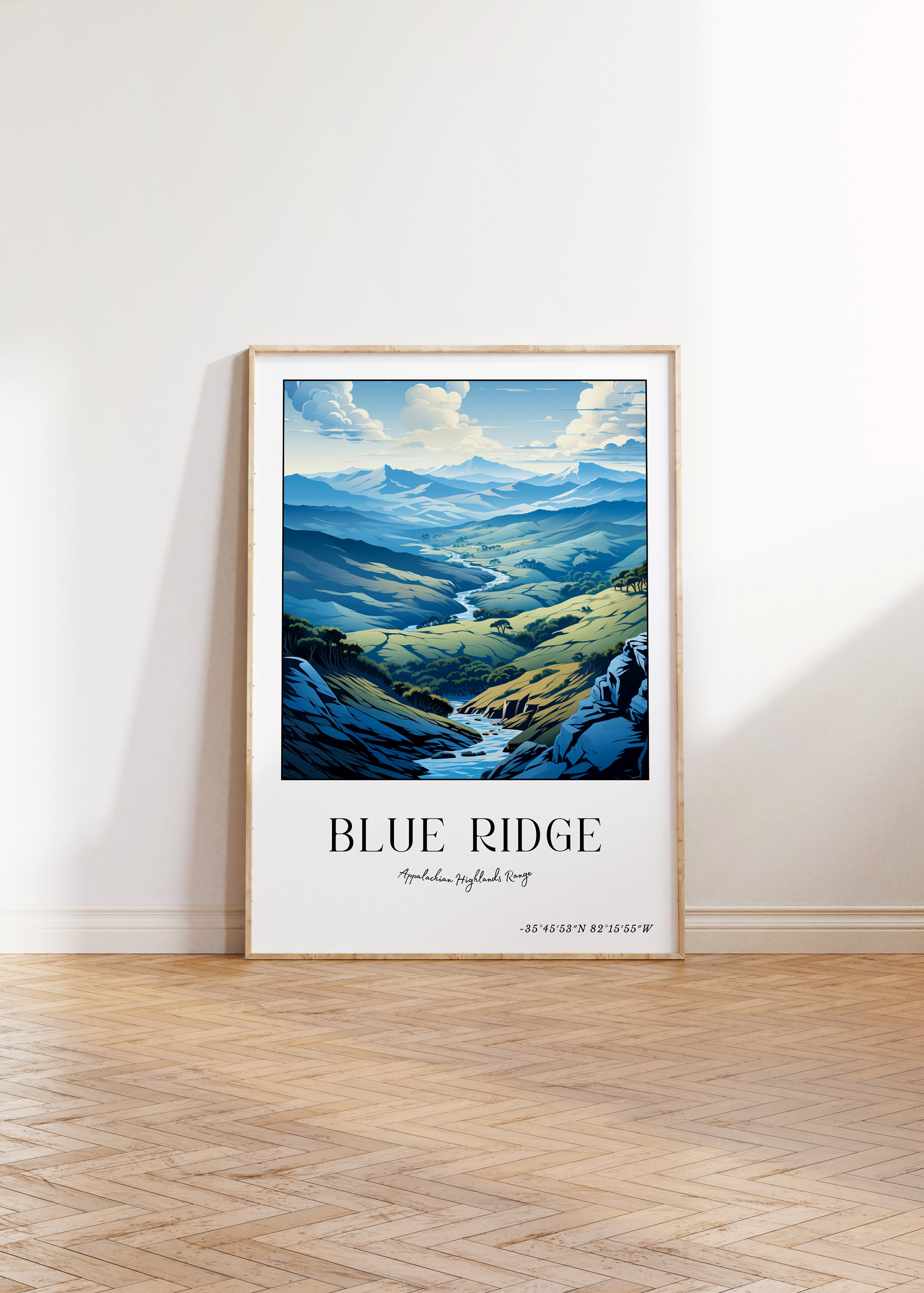 Blue Ridge Mountains Travel Poster Wall Art Digital Download - Etsy