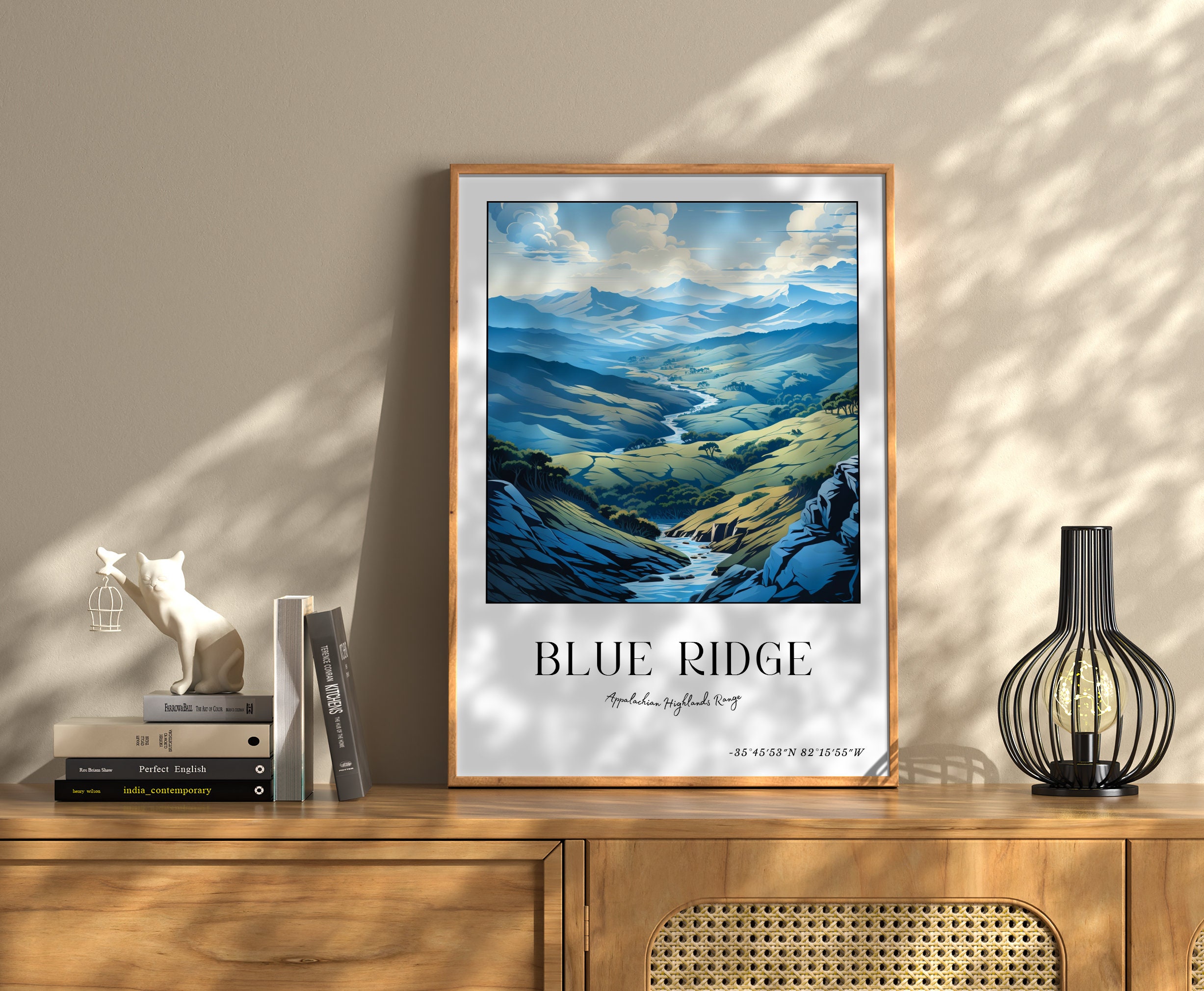 Blue Ridge Mountains Travel Poster Wall Art Digital Download - Etsy