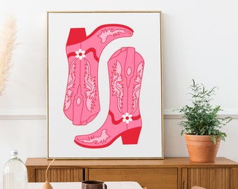 Pink Wall Decor Trendy Wall Art Prints Preppy Western Digital Prints Cowgirl Wall Prints Trendy Printable Art Girly Dorm Decor Aesthetic