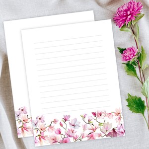 Feldblumen, druckbares Briefpapier, druckbares Briefpapier, A4, US Letter, liniert, unliniert, Linienpapier