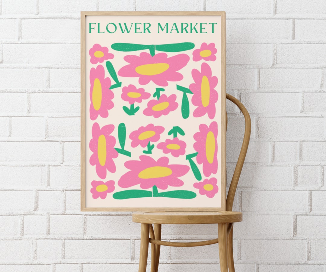 Flower Market wall art print. Floral wall art.