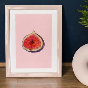 Fig Art Print, Digital Download, Watercolor Fig Print, Printable Kitchen Wallart, Botanical Illustration, Fruit Art, Fig Painting,