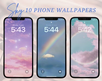 Sky Phone Wallpapers, Cloud Iphone Wallpapers, Minimalist Smartphone Wallpaper Set, iPhone Aesthetic Background, Boho Wallpaper
