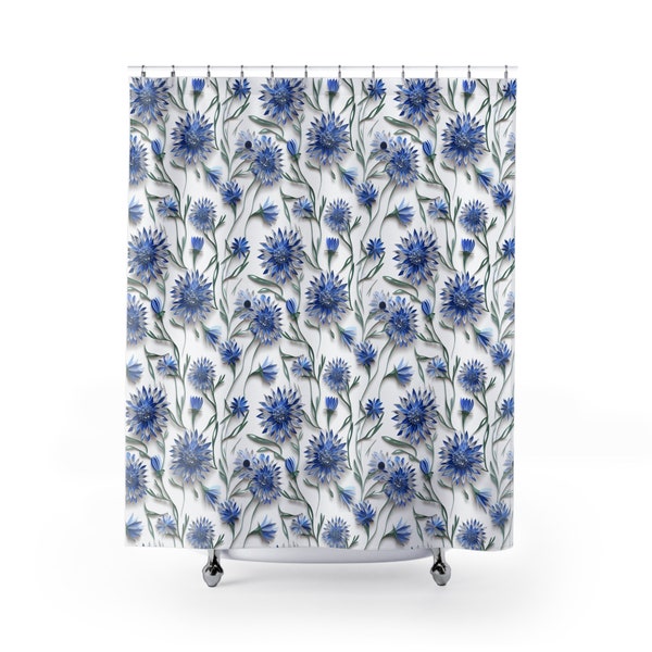 Cornflower Blue Shower Curtain Etsy
