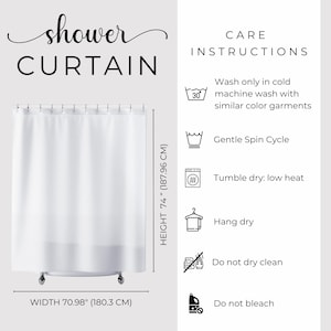 Shower curtain care instructions