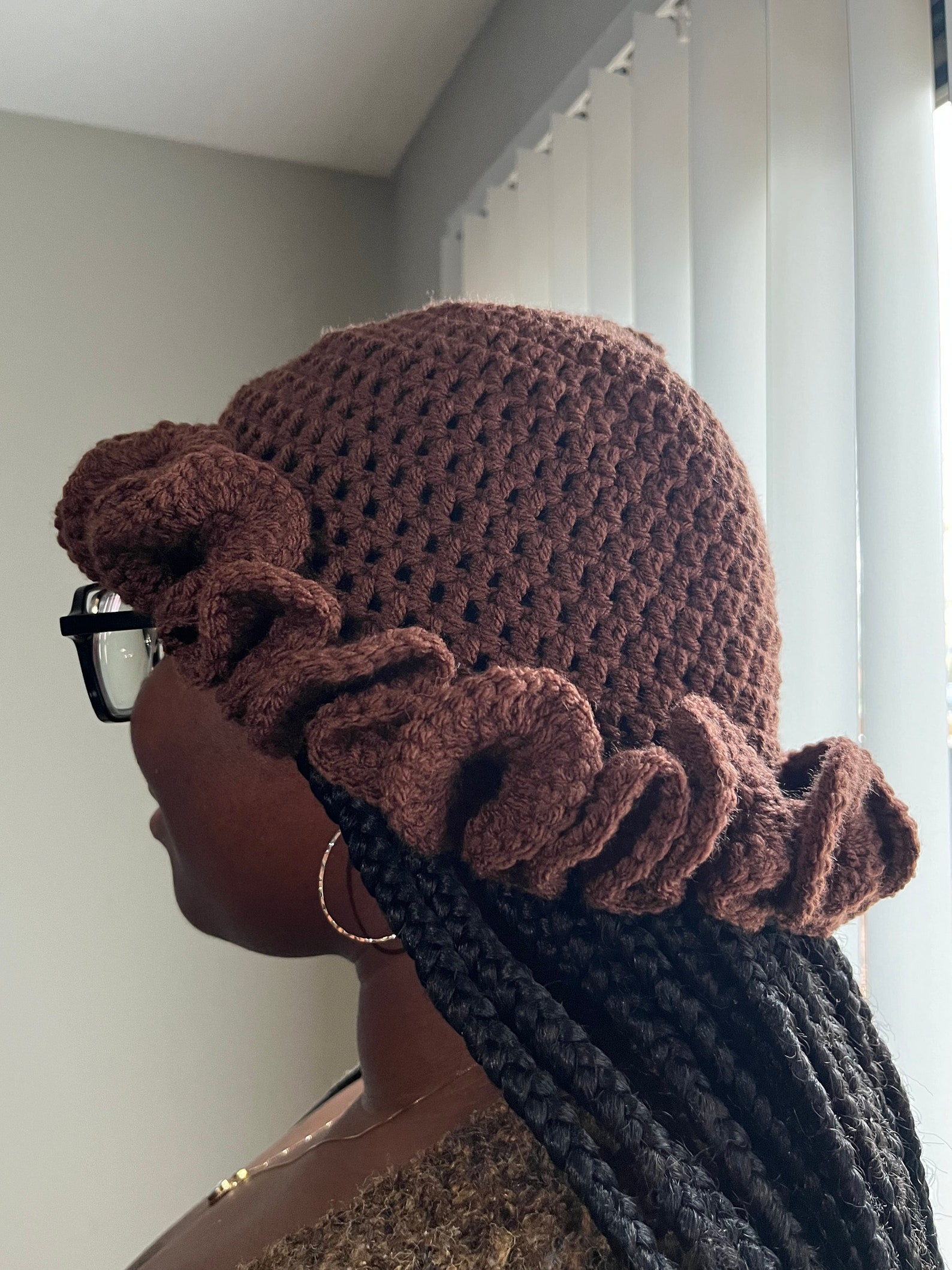 Golden Horizon Wavy Brim Handmade Crochet Hat main image 1