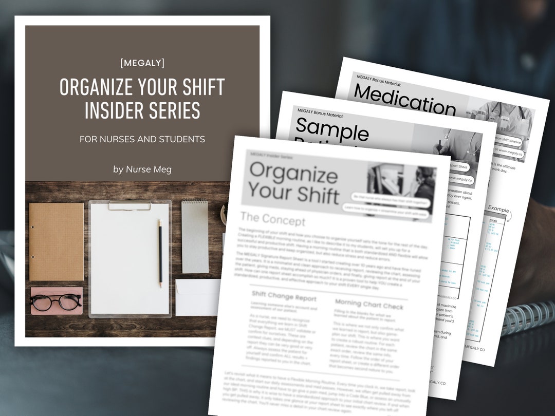 MEGALY Organize Your Shift For Nurses A Report Sheet Guide Etsy