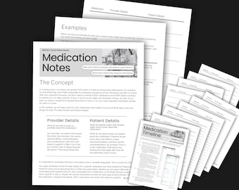 Medikamente Kurznotiz Vorlage und Anleitung | Pflegerin | Schüler | Ausbilder | GRÖSSE