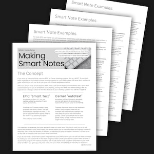 Smart Notes Guide and EPIC Templates | Nurse | Student | Instructor | MEGALY