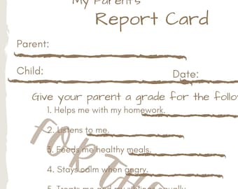 ¡Boletines de calificaciones para padres completados por los niños!