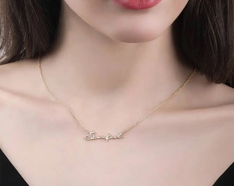 Customized Signature Style Name Necklace Personalized Nameplate Jewelry