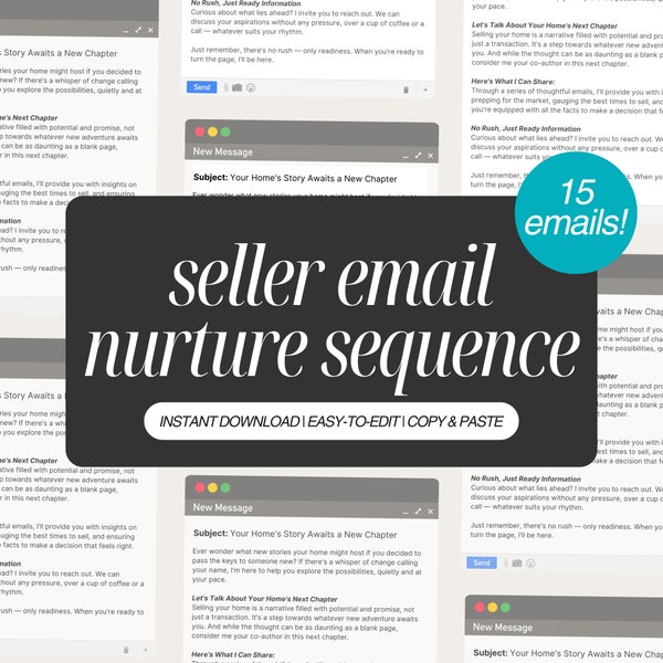 Real Estate Seller Email Templates | Engaging Newsletters for Agents, Market Trends & Staging Tips | Customizable Email Templates