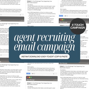 6-Email Real Estate Agent Recruitment Campaign | Brokerage Growth Series | Engage & Attract Top Talent
