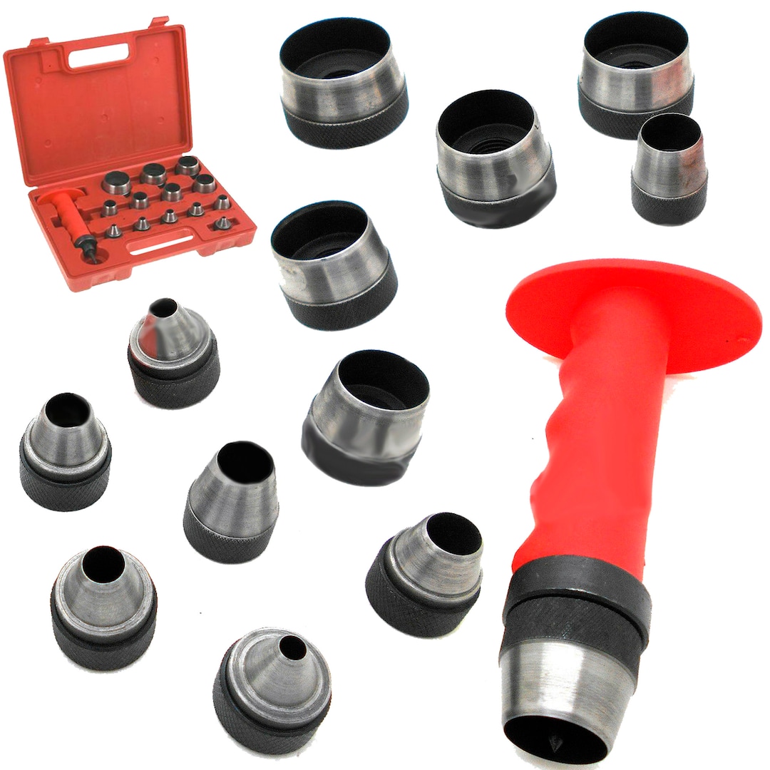 Hollow Hole Punch Set 14 Pieces 3/16 to 13/8in Hole Maker Tool Gasket