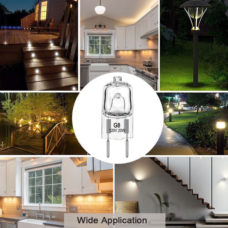G8 Halogen Light Bulbs 2 Pin G8 Base 20 Watt Light Bulb 120V Dimmable