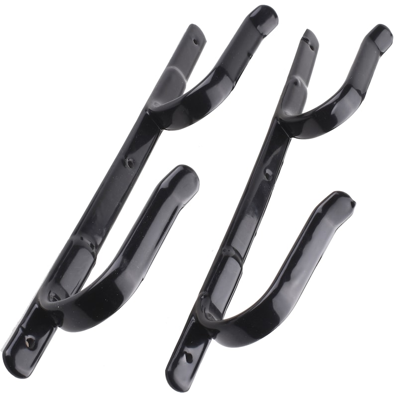 2 Pairs Wall Mount Gun Racks - Stainless Steel Hooks For Rifles, Shotguns, Bows