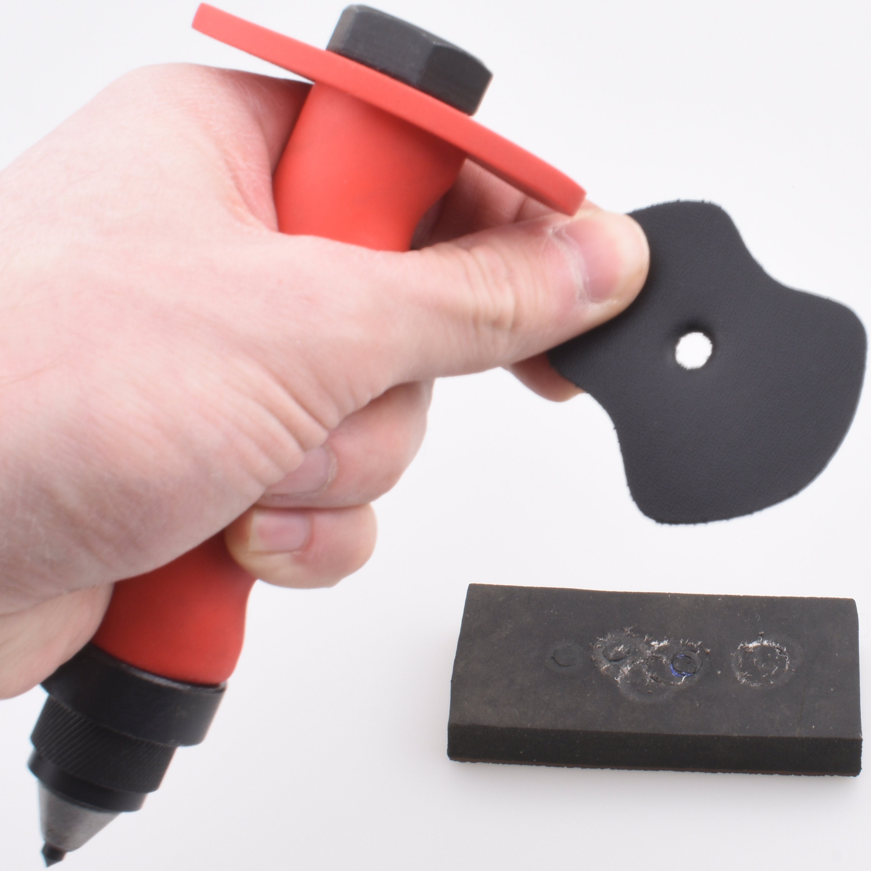 Circle Punch Hollow Punch Kit With Pin Point Punch Shaft Hole Punch Set Gasket Punch Set Gasket Cutter 14 PCS 5mm-35mm 3/16" To 1-3/8" With Storage Case Center Punch
