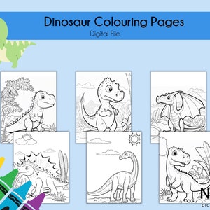 Dinosaur Coloring Pages, Dinosaur Activity Sheets, Dinosaur Printable, Digital File, PDF