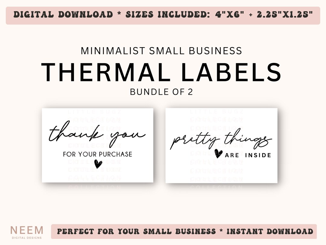 Thank You for Your Purchase Digital Design for Thermal Printer, Pretty ...