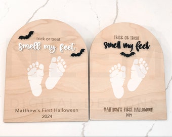 Halloween Sign SVG Bundle | Halloween Laser File | Baby's First Halloween | Laser | Cutting File | Halloween Craft | Footprint | Glowforge