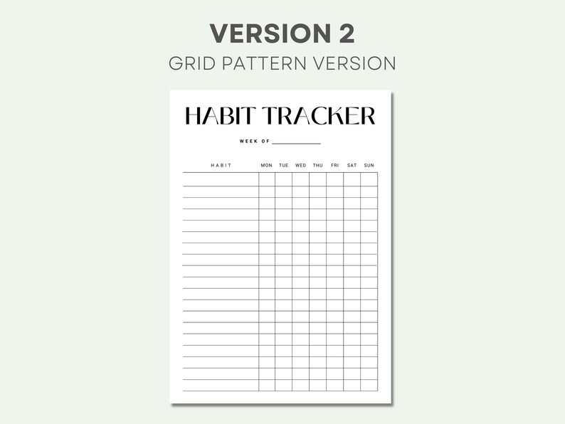 Printable Weekly Habit Tracker Minimalist Design Routine - Etsy