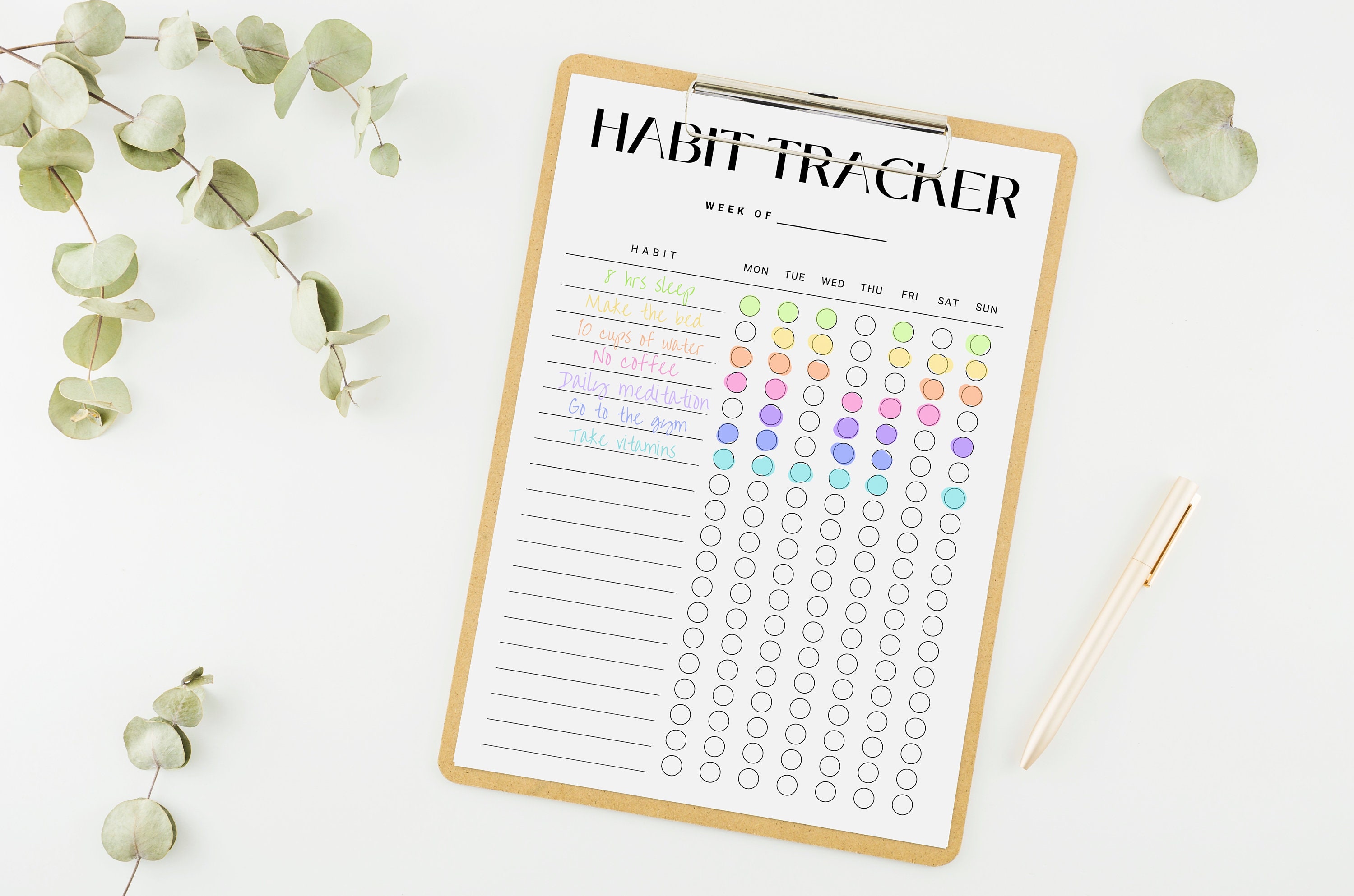 Printable Weekly Habit Tracker, Minimalist Design Routine Tracker ...