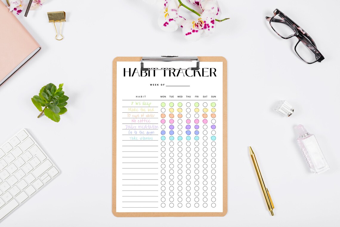 Printable Weekly Habit Tracker, Minimalist Design Routine Tracker ...