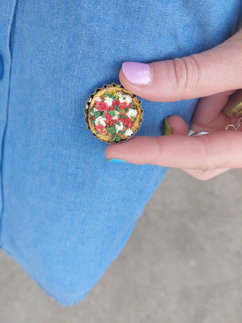 Handmade Bottle Cap Food Pins Etsy