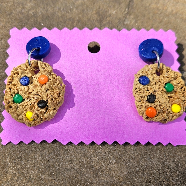 Samoa Girl Scout Cookie Pin, Earrings + Ring // Chocolate Chip Cookie Pin, Ring + Earrings // M&M Cookie Earrings // Handmade Food Jewelry