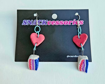 Bisexual Pride Studs and Dangle Earrings // Bi Pride Layer Cake Earrings // Bi Flag Accessories // Handmade With Lightweight Polymer Clay