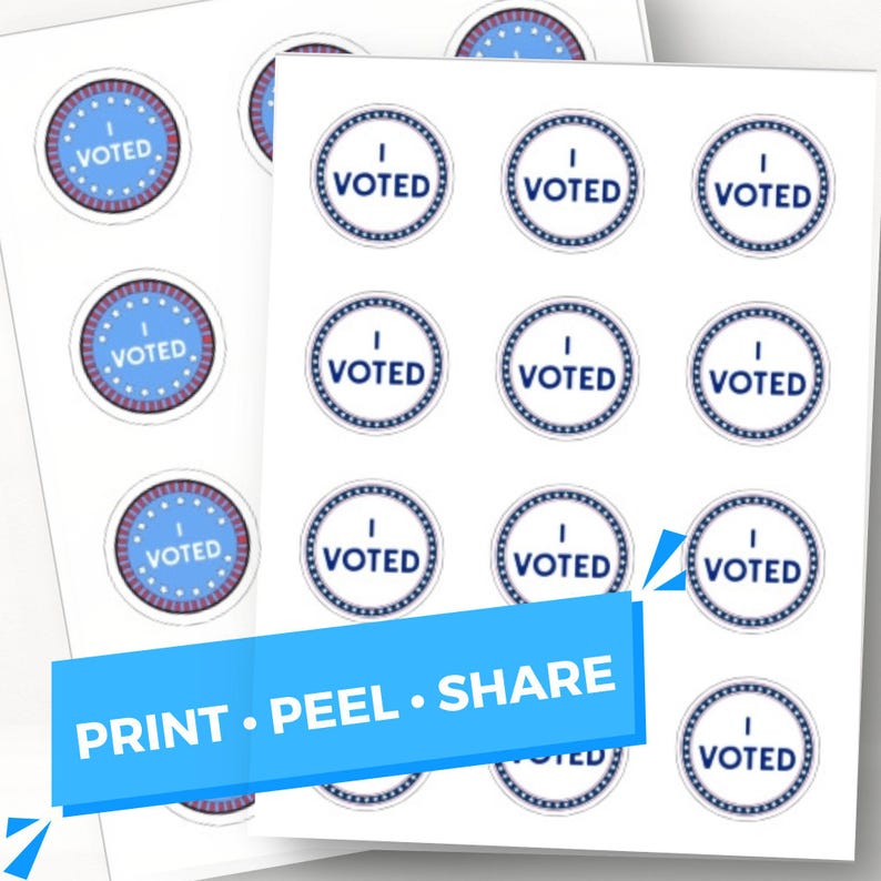 Round Temptale Stickers I Voted Stickers Printable Sheet Avery 22807 Round Label Election Day ...