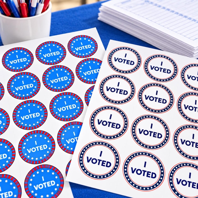 Round Temptale Stickers I Voted Stickers Printable Sheet Avery 22807 Round Label Election Day ...