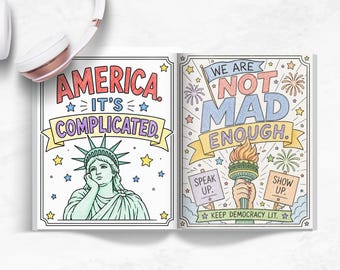 Patriotic Coloring Book Printable Civic Engagement Activity Democracy Coloring Pages Political Self Care