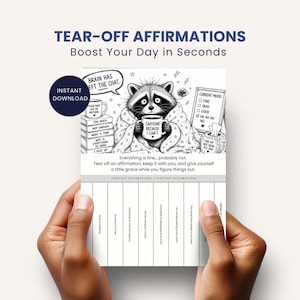 Att vara minst är tillräckligt, utskrivbara affirmationer, rolig gåva för mental hälsa, utbrändhet, stöd för egenvård, humor, avrivbart affirmationsblad för nedladdning