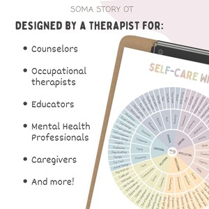 Poster stampabile della Ruota dell'Autocura: Risorsa per lo sviluppo di strategie di coping in terapia e consulenza immagine 3