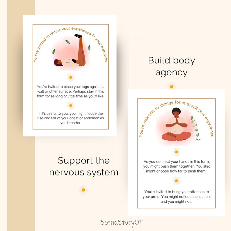 Juego de tarjetas de yoga con enfoque en el trauma; actividad con enfoque en el trauma para la sanación y la regulación del sistema nervioso (descarga en PDF) imagen 4