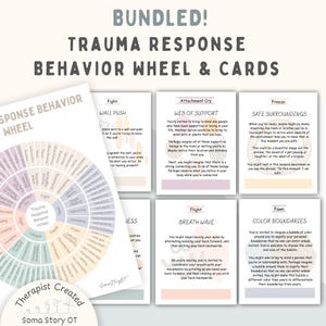 Trauma Response Behavior Wheel & Somatic Exercise Cards BUNDLED: Nervous System Regulation (PDF Download)