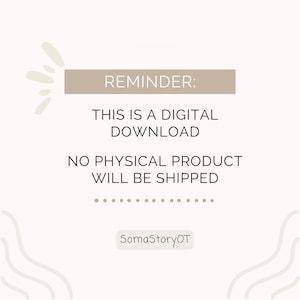Op de afbeelding: Een digitale download herinneringsafbeelding op een cr&egrave;mekleurige achtergrond. De tekst luidt: "Herinnering: Dit is een digitale download. Er wordt geen fysiek product verzonden." De afbeelding bevat ook de tekst "SomaStoryOT".