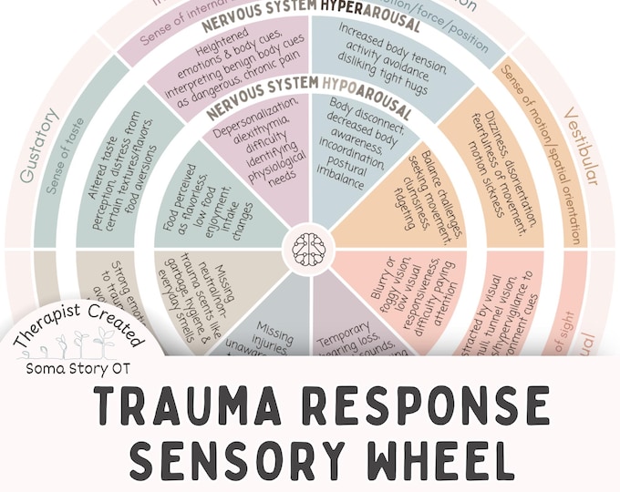Trauma Response & Sensory Processing Wheel; for Nervous System ...