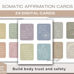 Cartões de Afirmação de Terapia Somática para Enfrentamento