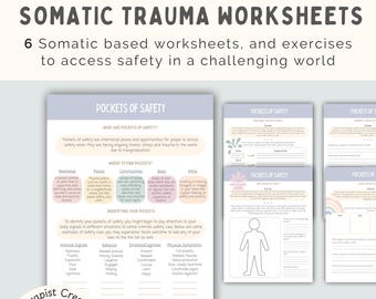 Somatic Trauma Therapy Worksheets: Somatic Exercises, Pockets of Safety (PDF Download)