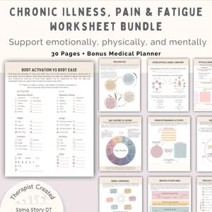 Pacchetto di schede di lavoro per malattie croniche; terapia somatica e pianificatore medico (download in PDF)